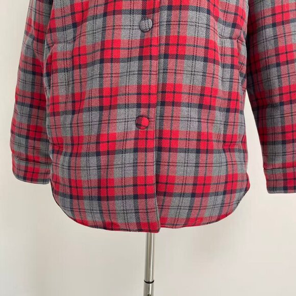 Medium-weight plaid down jacket - Picture 8 of 13